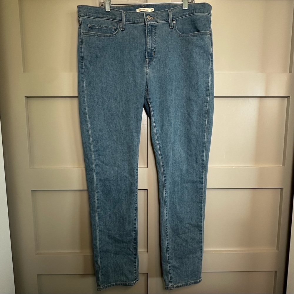 Levi’s 312 Shaping Slim Blue Jeans Mid Rise Denim Cotton Blend Women’s 34 Sz 16